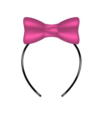 Headband with bow in pink design clipart