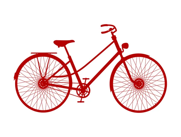 Silhouette de vélo vintage au design rouge — Image vectorielle