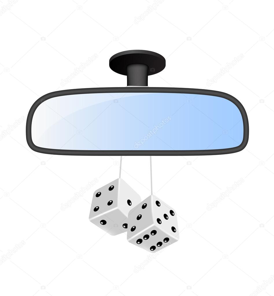 Car Mirror With Pair Of White Dices Vector Image By C Jirkapravda Vector Stock 53033377