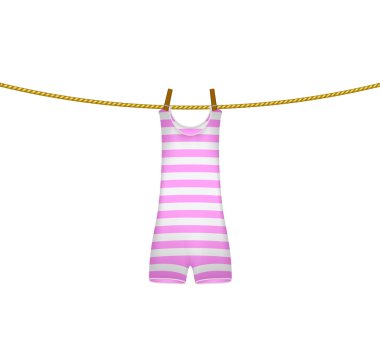 ipte asılı çizgili retro mayo