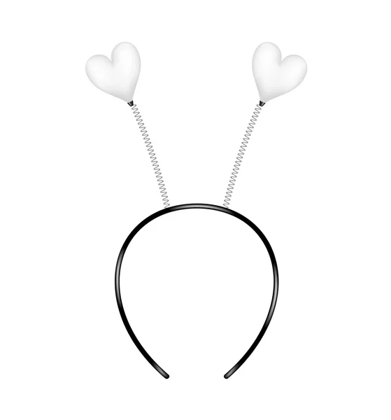 Beyaz Tasarım Kalpler ile kafa bandı — Stok Vektör