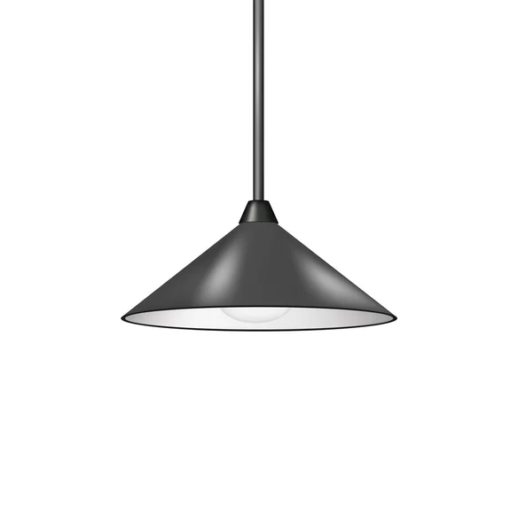 Lampe suspendue rétro au design noir — Image vectorielle