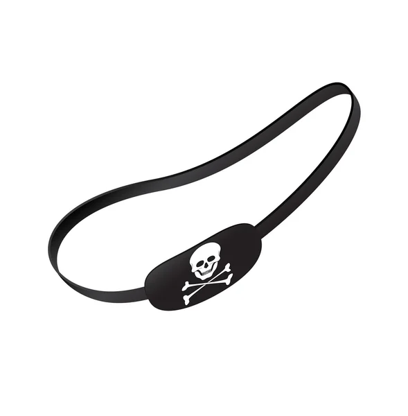 Black eye patch met skull-symbool — Stockvector