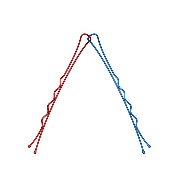 Zwei miteinander verbundene Haarspangen — Stockvektor