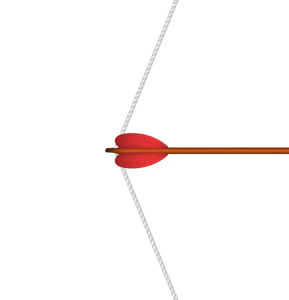 弓箭和白色的弓弦 — 图库矢量图片