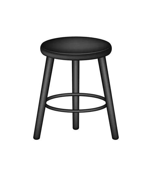 Tabouret rétro au design noir — Image vectorielle