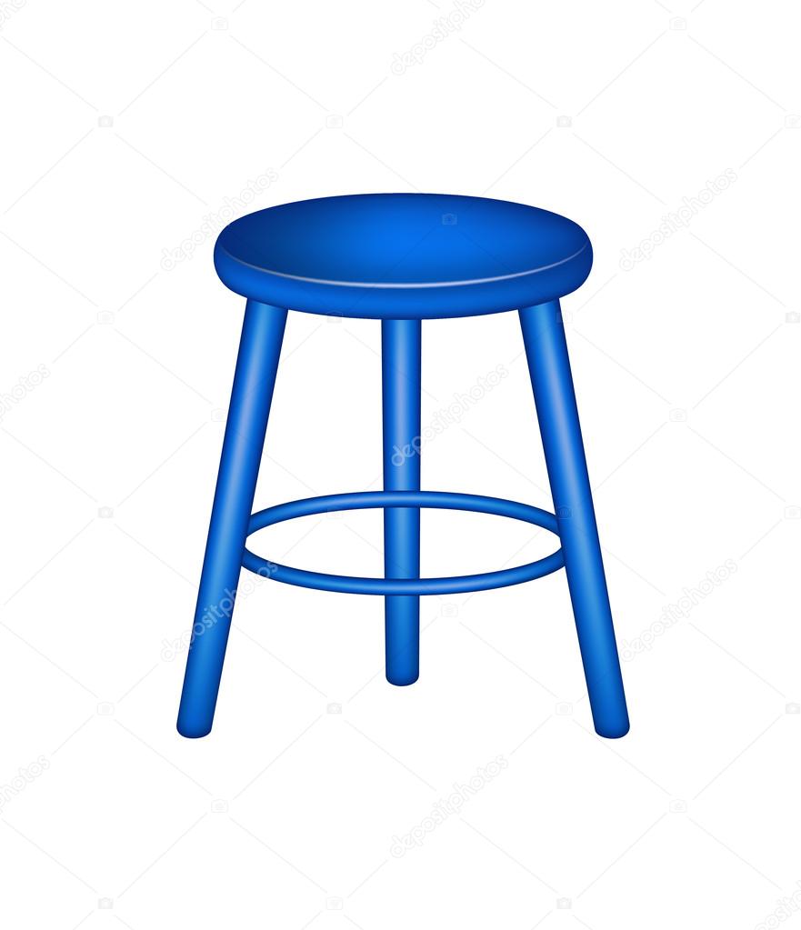 Retro stool in blue design