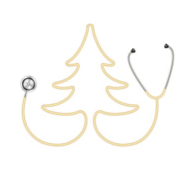 bir ağaç şeklinde stetoskop
