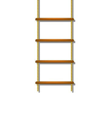 Wooden rope ladder with shadow clipart
