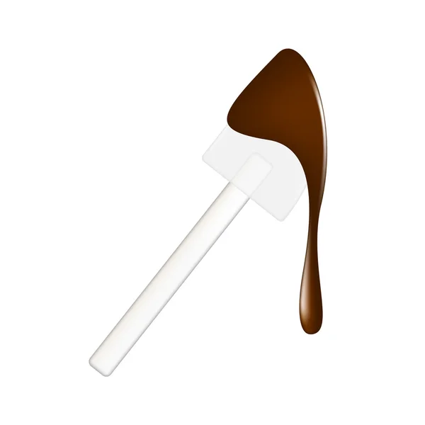 Silicone spatula with chocolate — Stock Vector