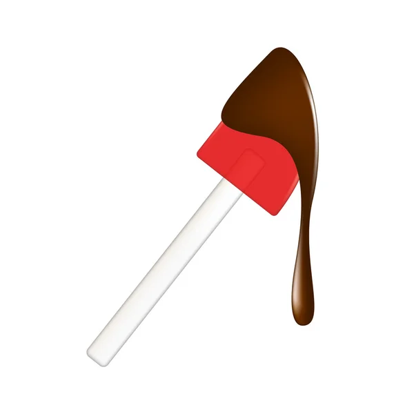 Szilikon spatulával csokoládé — Stock Vector