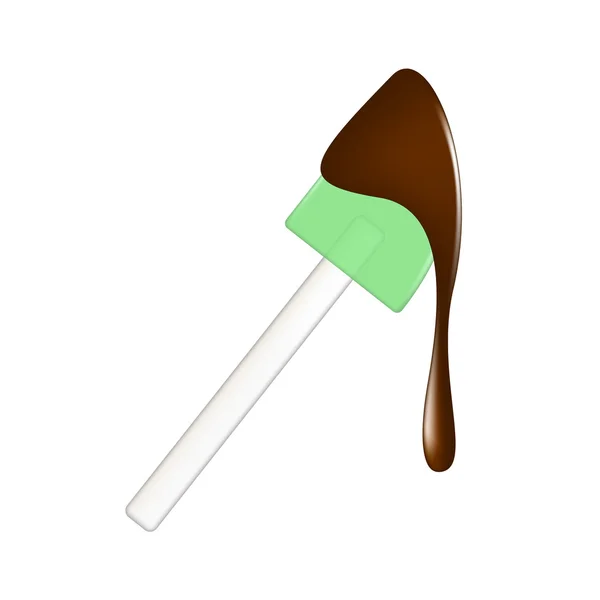Silikonspachtel mit Schokolade — Stockvektor
