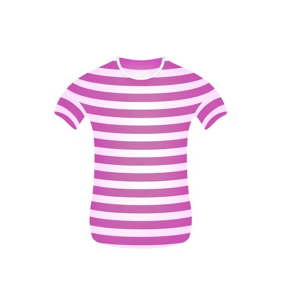 Gestreiftes T-Shirt in rosa und weißem Design — Stockvektor