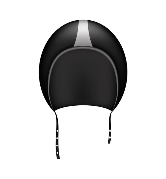 Casque de moto rétro au design noir — Image vectorielle