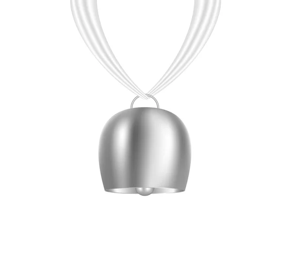 Bell pendurado em pedaço de pano branco — Vetor de Stock