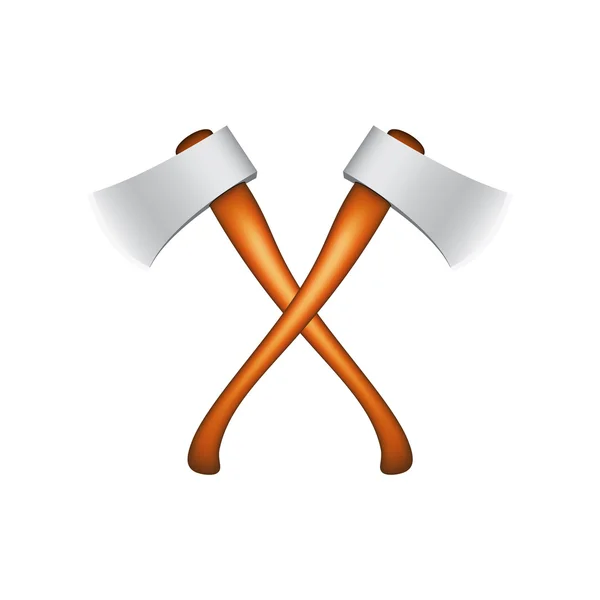 Two crossed old axes — Stock Vector