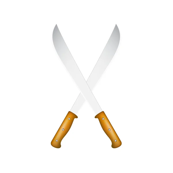 Dos machetes cruzados — Vector de stock