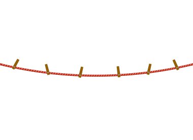 Clothespins kırmızı ip üzerinde