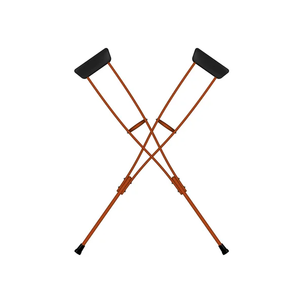 Two crossed retro crutches — Stock Vector