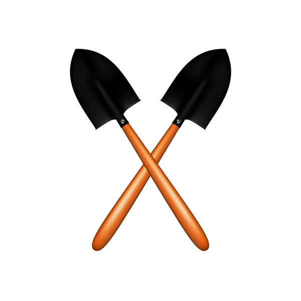 Две перекрещенные лопаты — стоковый вектор