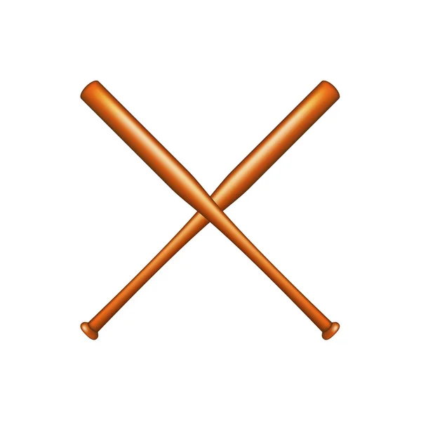 Two crossed baseball bats — Stock Vector