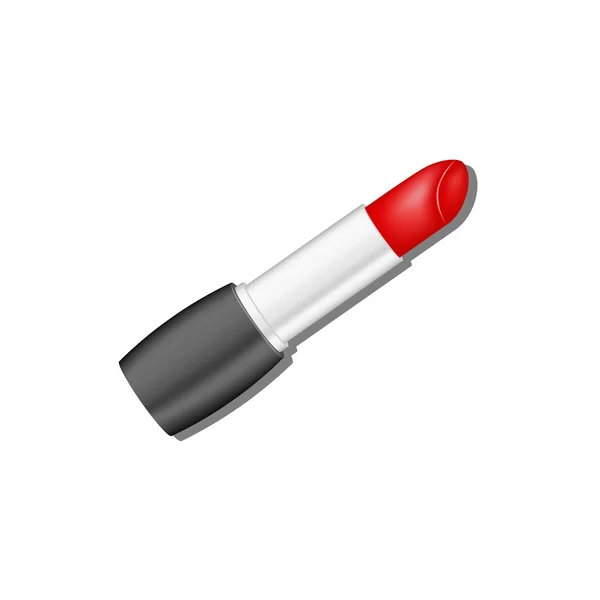 Lipstik merah dengan bayangan - Stok Vektor