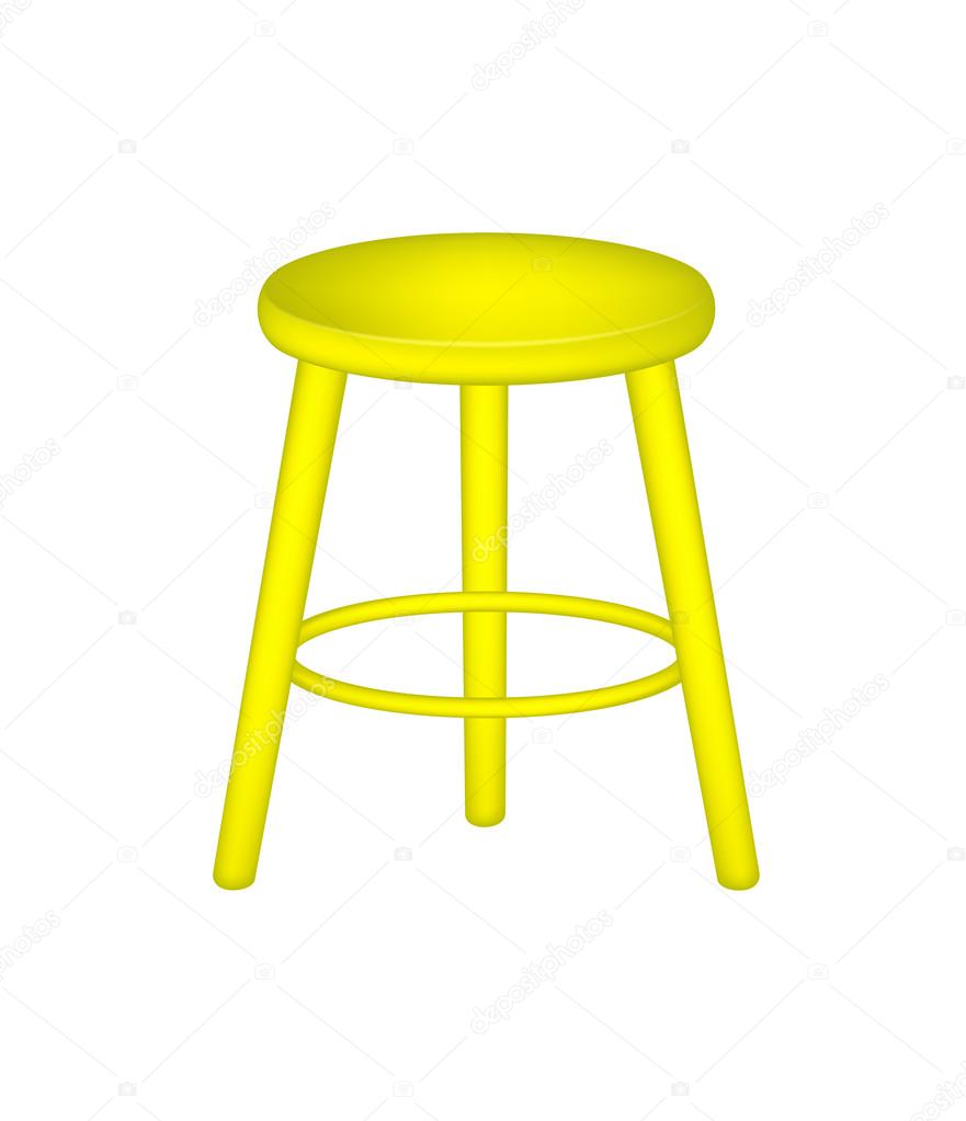 Retro stool in yellow design