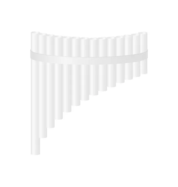 Flauta pan em design branco — Vetor de Stock