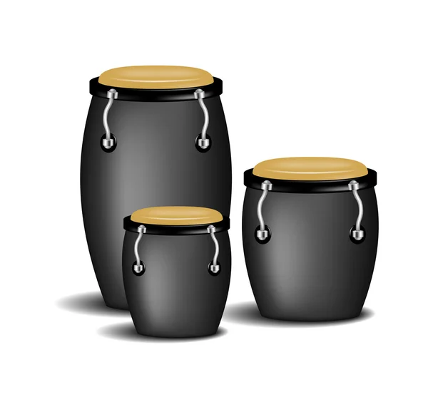 Banda Congas en diseño negro — Vector de stock