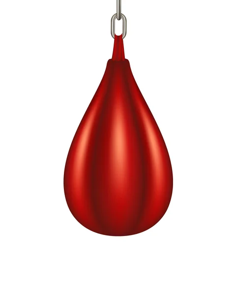 Punching bag for boxing in red design — Stock Vector
