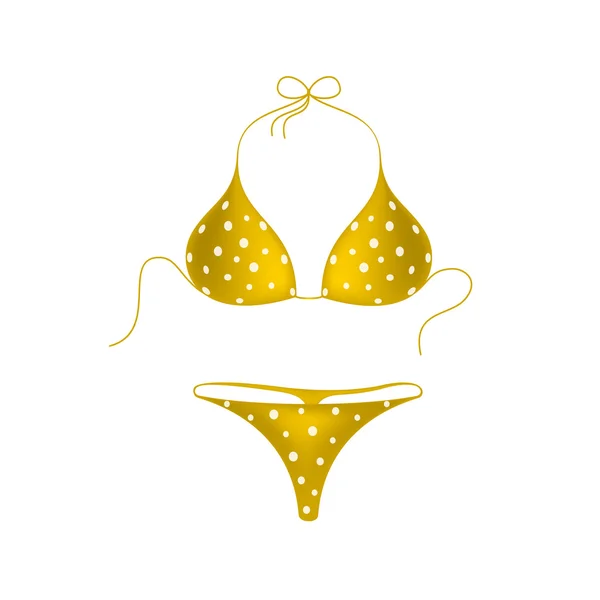 Costume de bikini orange à pois blancs — Image vectorielle