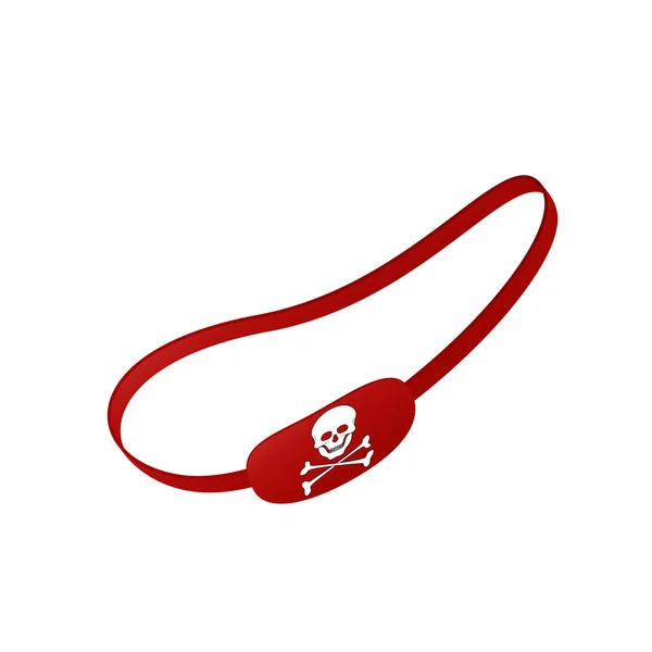 Красная повязка с символом черепа — стоковый вектор