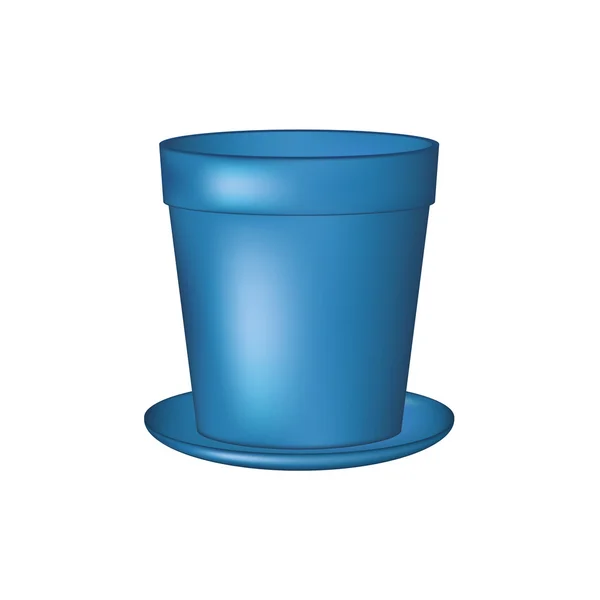 Vaso de flores vazio em design azul —  Vetores de Stock