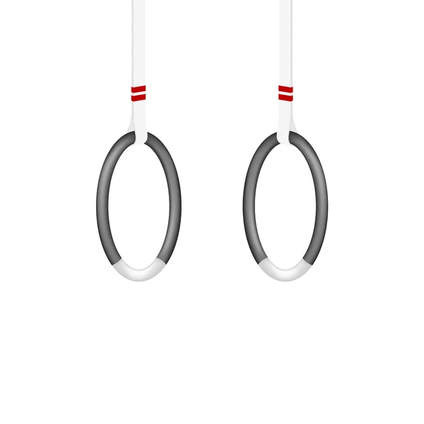 Gymnastiek ringen in zwart-wit design — Stockvector