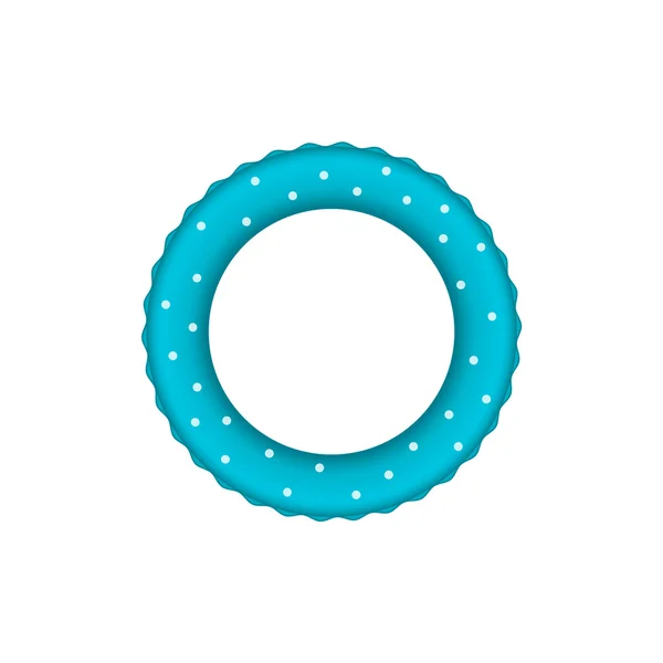 Blauwe zwembad ring met witte stippen — Stockvector