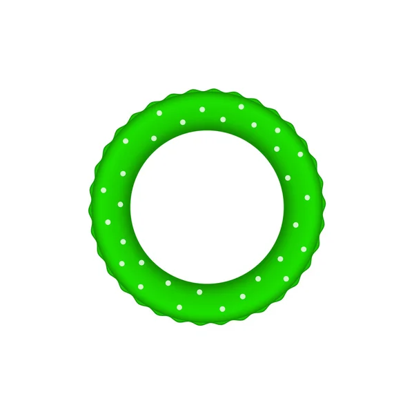 Anel de piscina verde com pontos brancos — Vetor de Stock