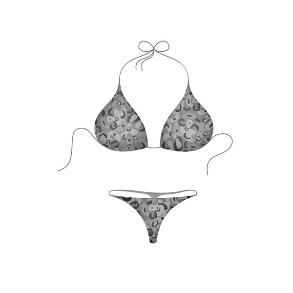 Bikini de diseño militar en blanco y negro — Archivo Imágenes Vectoriales