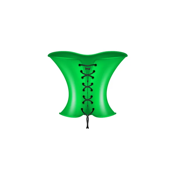 Corset in groene en zwarte ontwerp — Stockvector