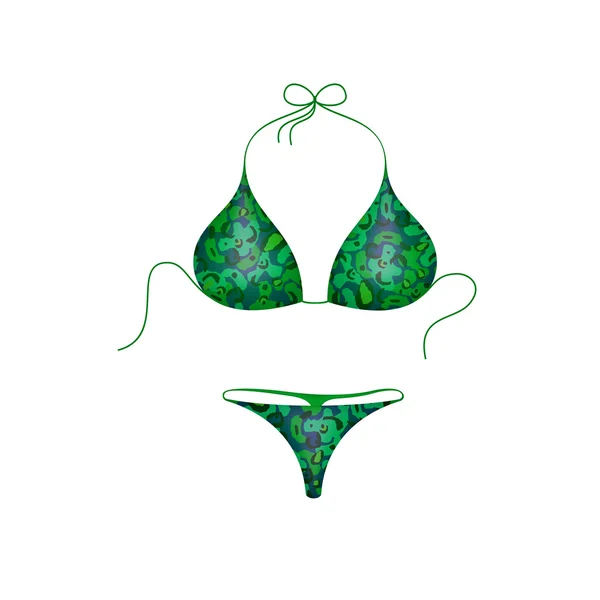 Bikini pak in groene en blauwe militaire ontwerp — Stockvector