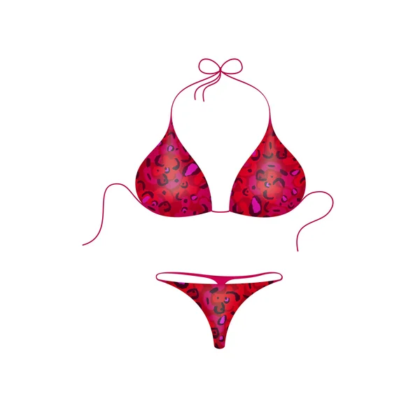 Costume de bikini en rouge et violet design militaire — Image vectorielle