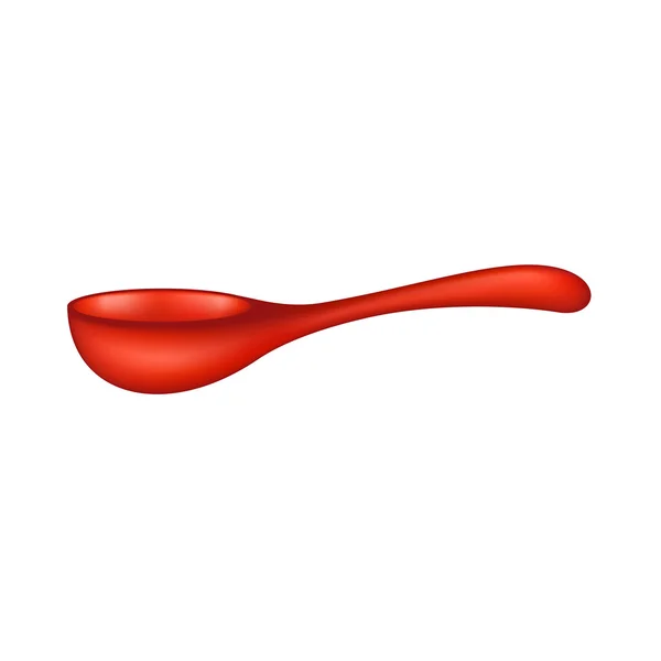 Houten lepel in rood ontwerp — Stockvector
