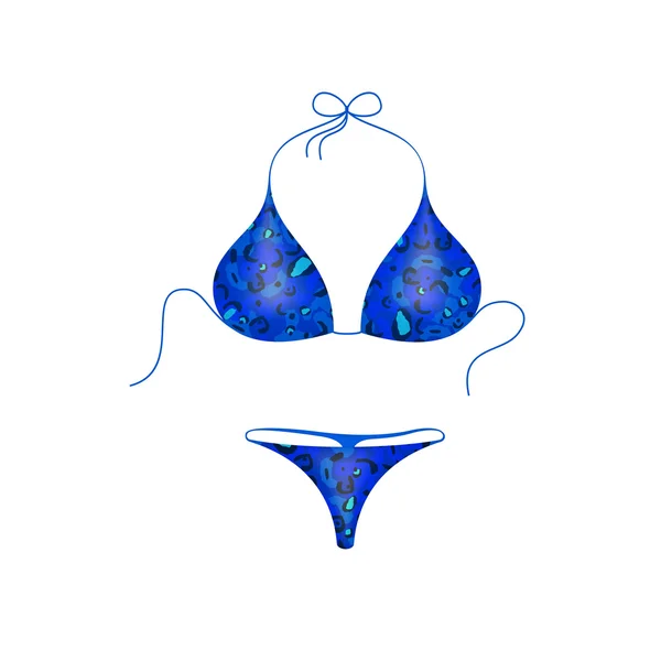 Costume bikini au design bleu — Image vectorielle