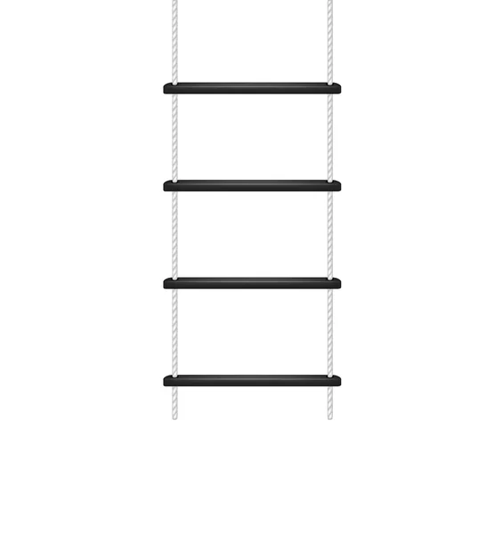 Escalera de cuerda en diseño blanco y negro — Vector de stock