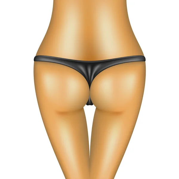 Sexy bum de femme en bikini noir — Image vectorielle