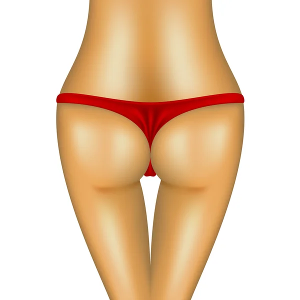 Sexy bum of woman in red bikini — Stock Vector