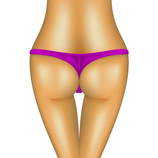 Sexy bum av kvinna i lila bikini — Stock vektor