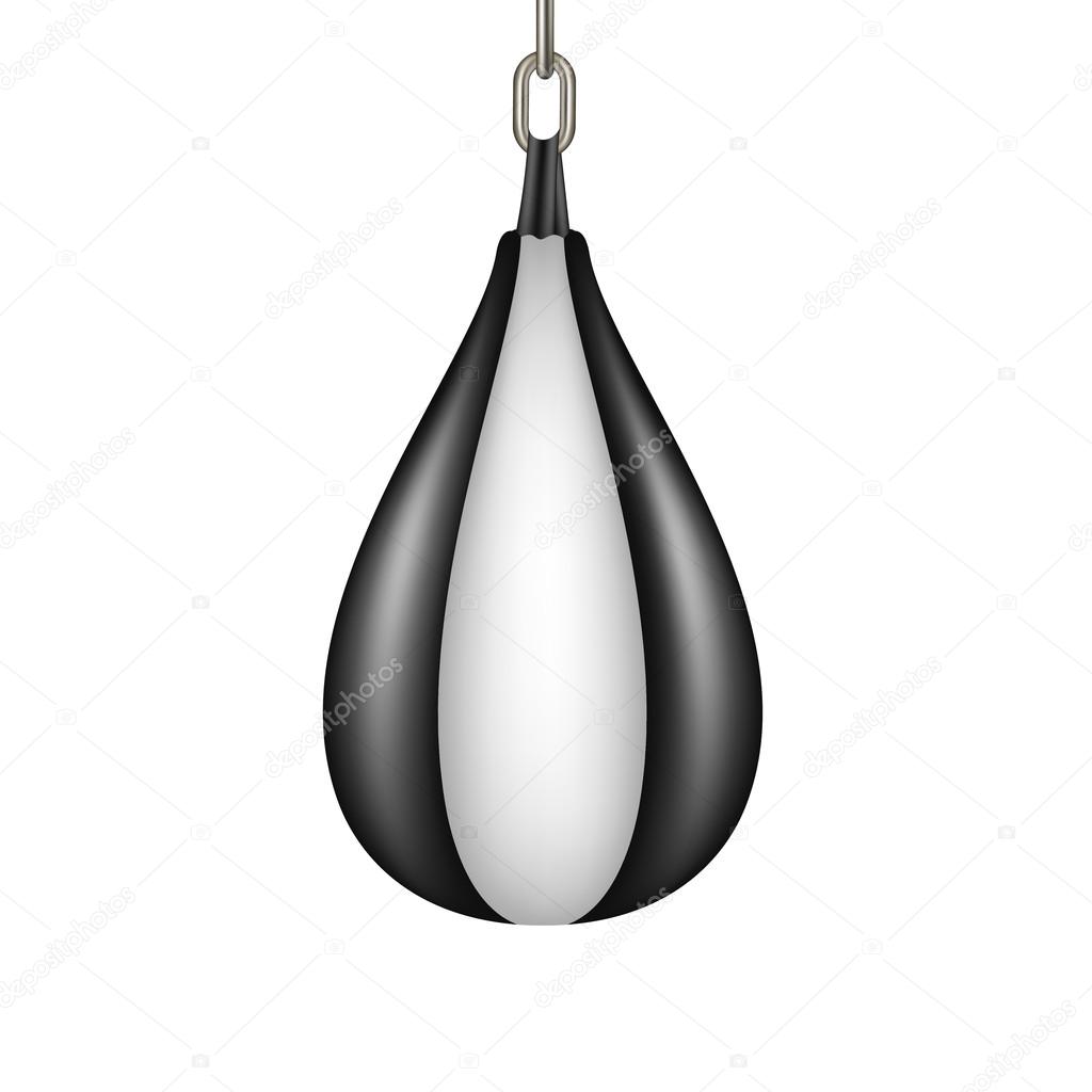 Punching bag for boxing in black and white design