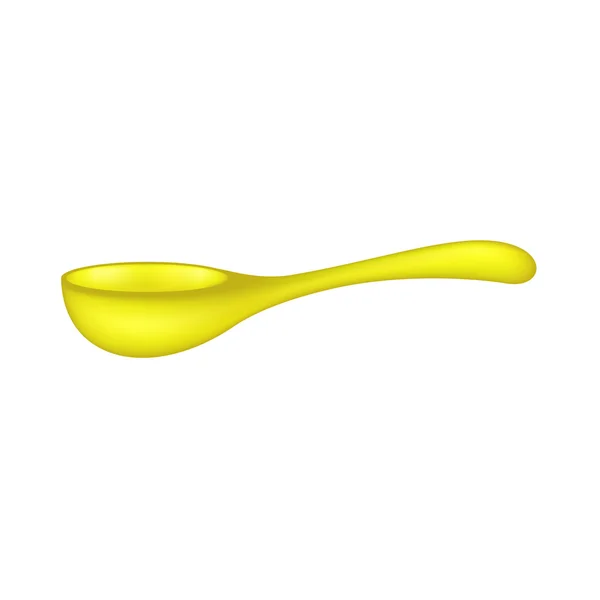 Cucchiaio di legno in disegno giallo — Vettoriale Stock