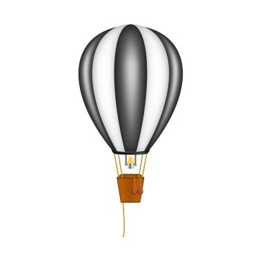 Hot air balloon in black and white design
