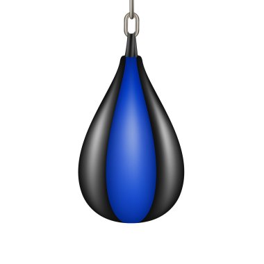 Punching bag for boxing in black and blue design